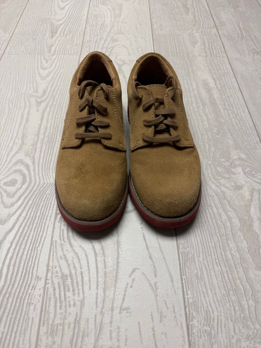 Sperry Top-Sider Tevin Boys Suede Oxford Shoes Brown Red Sole Size 13M